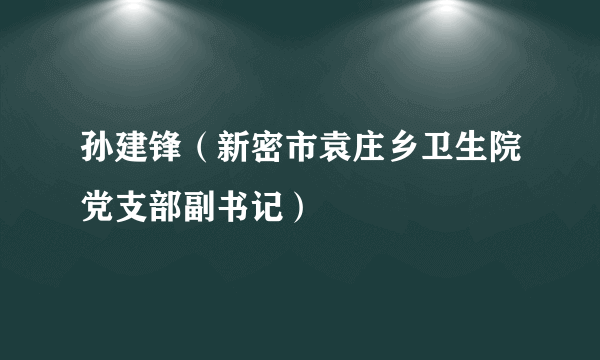 孙建锋（新密市袁庄乡卫生院党支部副书记）