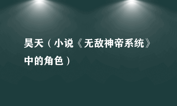 昊天（小说《无敌神帝系统》中的角色）