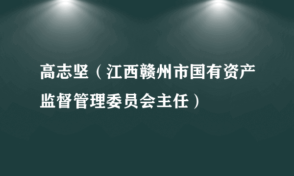 高志坚（江西赣州市国有资产监督管理委员会主任）