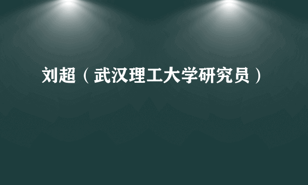 刘超（武汉理工大学研究员）