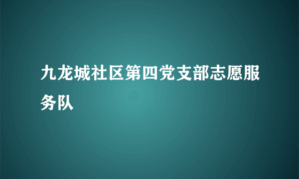 九龙城社区第四党支部志愿服务队