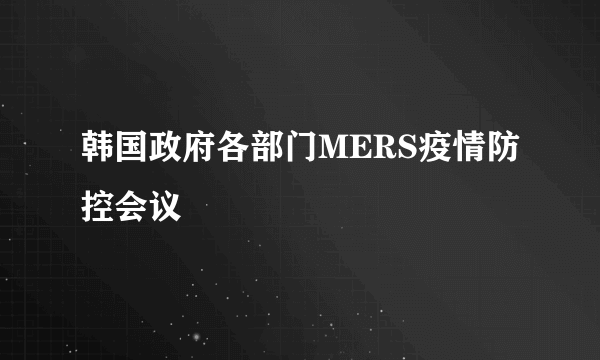 韩国政府各部门MERS疫情防控会议