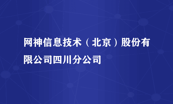 网神信息技术（北京）股份有限公司四川分公司