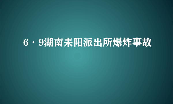 6·9湖南耒阳派出所爆炸事故