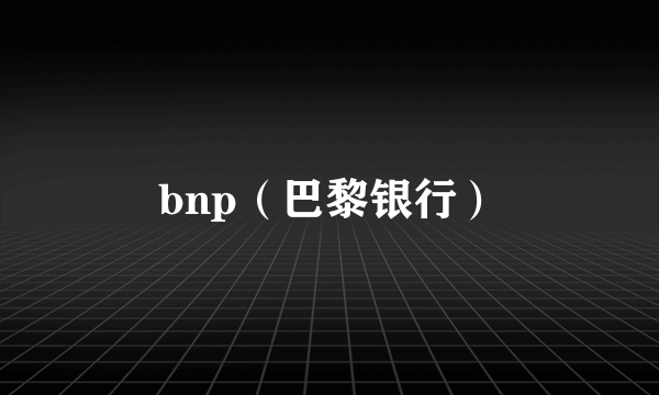 bnp（巴黎银行）