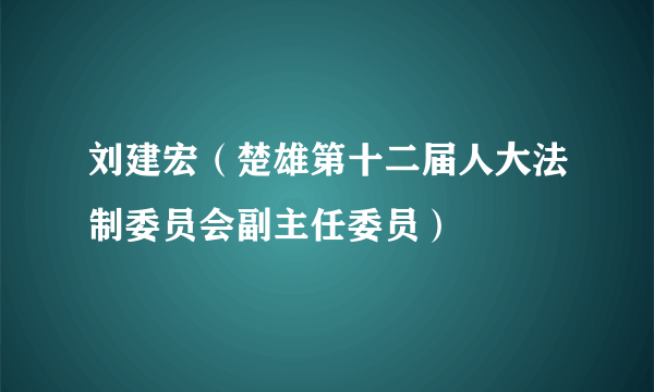 刘建宏（楚雄第十二届人大法制委员会副主任委员）