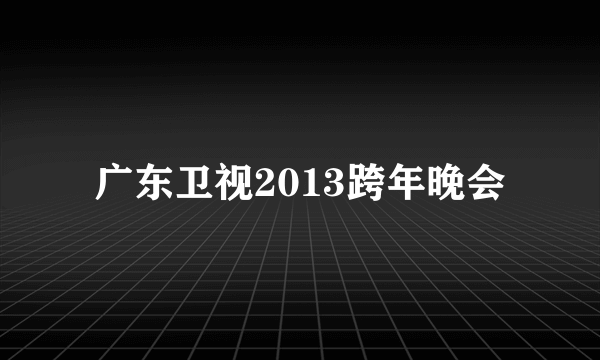 广东卫视2013跨年晚会