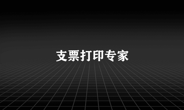 支票打印专家