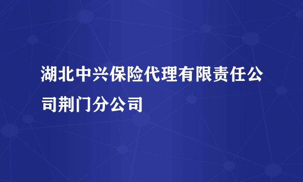 湖北中兴保险代理有限责任公司荆门分公司