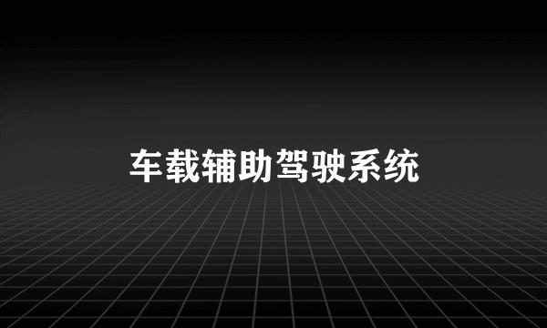 车载辅助驾驶系统