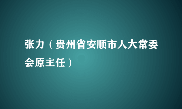 张力（贵州省安顺市人大常委会原主任）