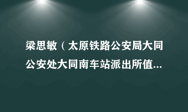 梁思敏（太原铁路公安局大同公安处大同南车站派出所值勤二大队副大队长）