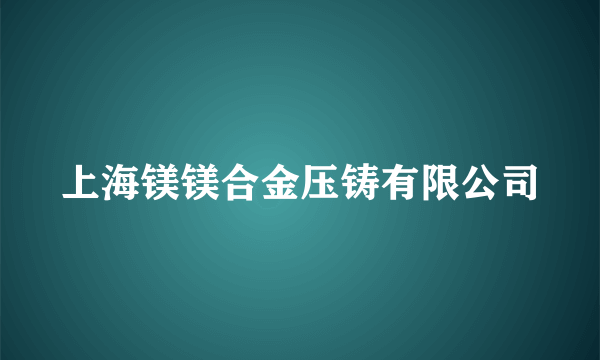 上海镁镁合金压铸有限公司