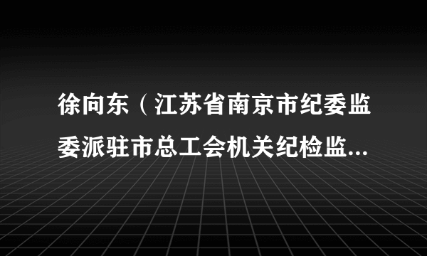 徐向东（江苏省南京市纪委监委派驻市总工会机关纪检监察组组长、市总工会党组成员）