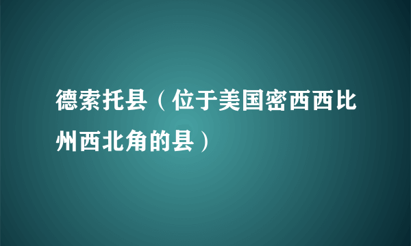 德索托县（位于美国密西西比州西北角的县）