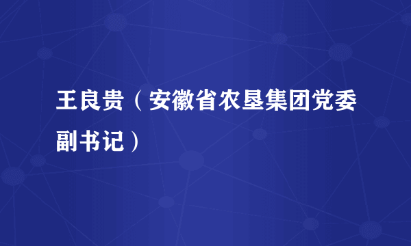 王良贵（安徽省农垦集团党委副书记）