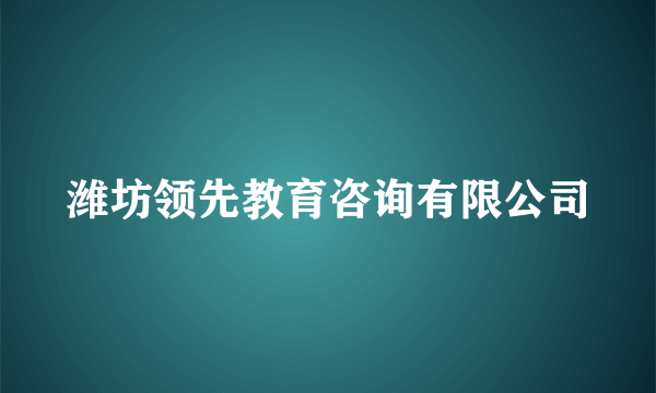 潍坊领先教育咨询有限公司