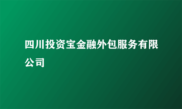 四川投资宝金融外包服务有限公司