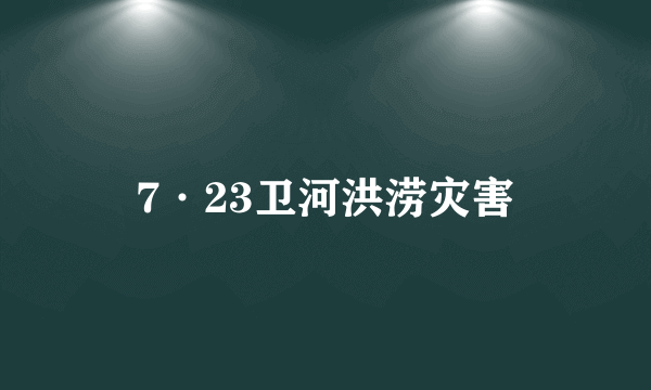 7·23卫河洪涝灾害