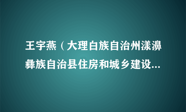 王宇燕（大理白族自治州漾濞彝族自治县住房和城乡建设局副局长）