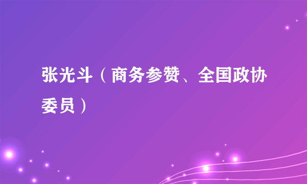 张光斗（商务参赞、全国政协委员）