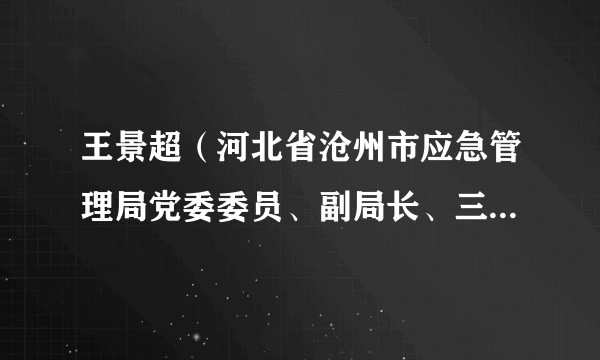 王景超（河北省沧州市应急管理局党委委员、副局长、三级调研员）