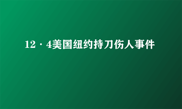 12·4美国纽约持刀伤人事件