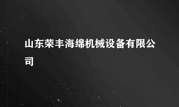 山东荣丰海绵机械设备有限公司