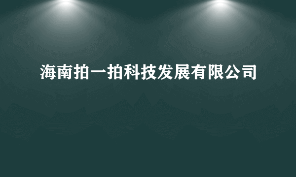 海南拍一拍科技发展有限公司