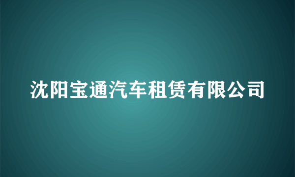 沈阳宝通汽车租赁有限公司