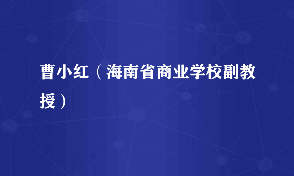 曹小红（海南省商业学校副教授）