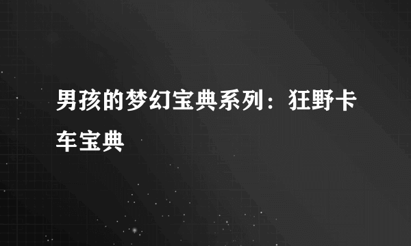 男孩的梦幻宝典系列：狂野卡车宝典