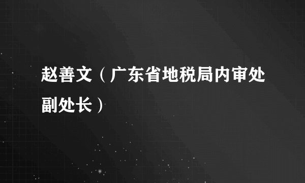 赵善文（广东省地税局内审处副处长）