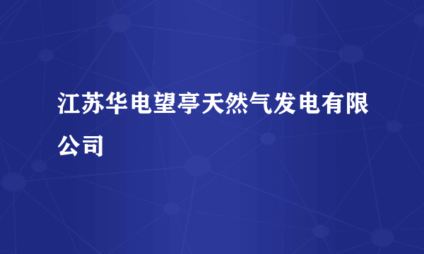 江苏华电望亭天然气发电有限公司