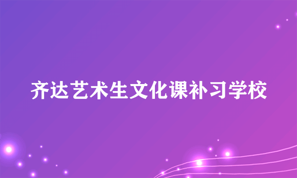 齐达艺术生文化课补习学校