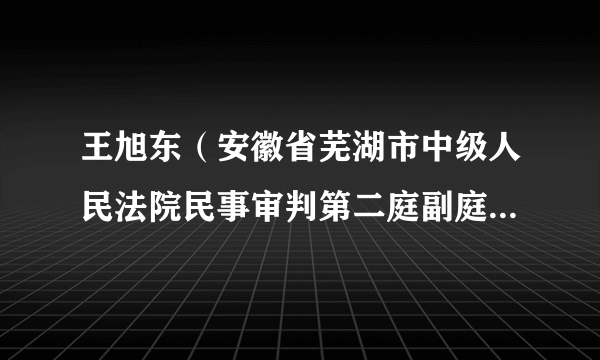 王旭东（安徽省芜湖市中级人民法院民事审判第二庭副庭长、审判员）