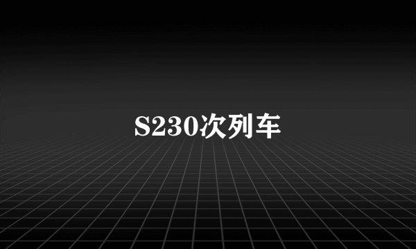 S230次列车