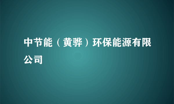 中节能（黄骅）环保能源有限公司