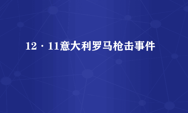 12·11意大利罗马枪击事件