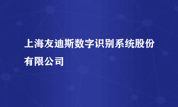 上海友迪斯数字识别系统股份有限公司