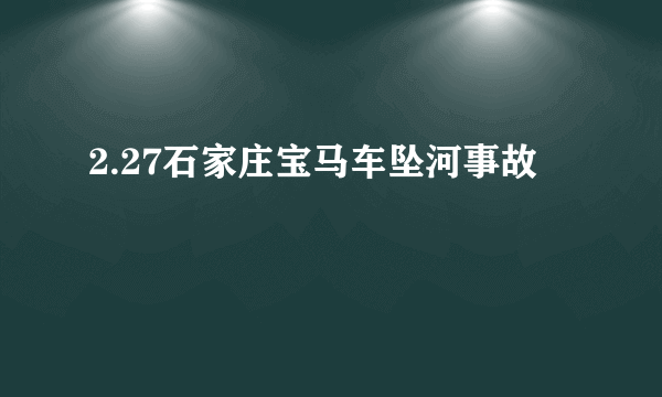 2.27石家庄宝马车坠河事故