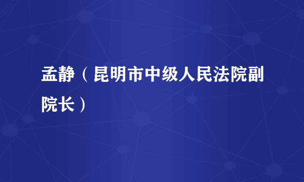 孟静（昆明市中级人民法院副院长）