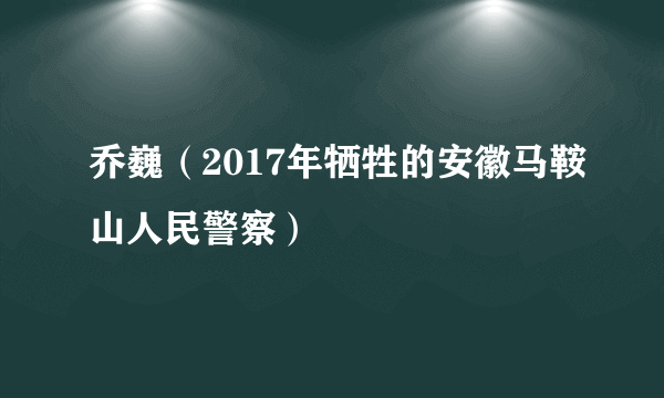 乔巍（2017年牺牲的安徽马鞍山人民警察）