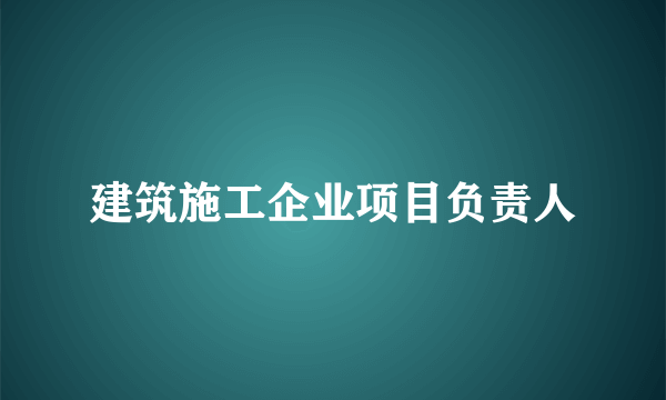 建筑施工企业项目负责人