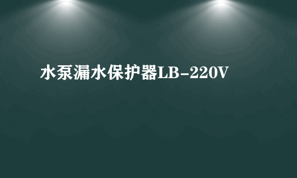 水泵漏水保护器LB-220V