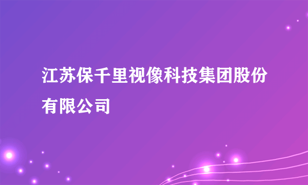 江苏保千里视像科技集团股份有限公司