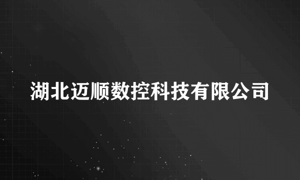 湖北迈顺数控科技有限公司