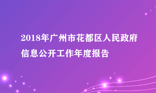 2018年广州市花都区人民政府信息公开工作年度报告