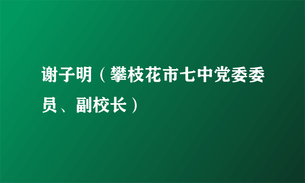 谢子明（攀枝花市七中党委委员、副校长）