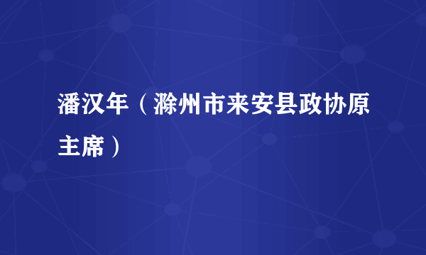 潘汉年（滁州市来安县政协原主席）